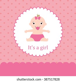 Baby girl shower design icons, baby background, baby vector