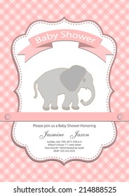 Baby Girl Baby Shower Invitation Card. Vector Eps10,illustration.
