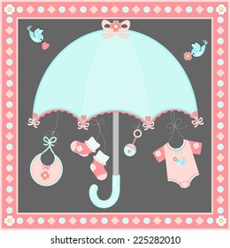 Baby Girl Shower Invitation Card