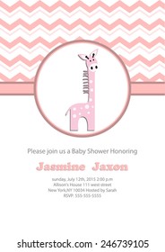 baby girl baby shower invitation card. vector/illustration.