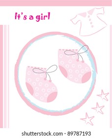 Baby girl shower invitation card