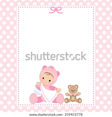 baby girl shower invitation card stock vector royalty free baby girl card stock