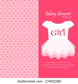 Baby Girl Shower invitation template. Vector design