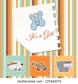 baby girl shower invitation in vector format