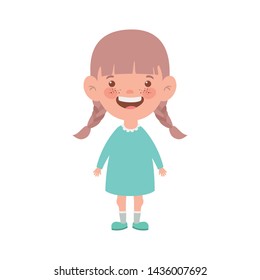 baby girl standing smiling on white background