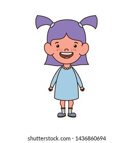 baby girl standing smiling on white background