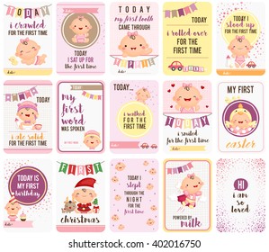 Baby Girl Stepping Stone Cards