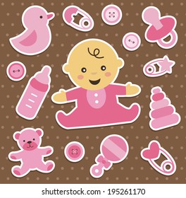 50,689 Baby girl sticker Images, Stock Photos & Vectors | Shutterstock