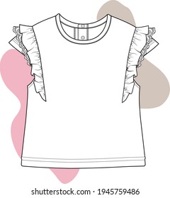 Baby girl t shirt design  t shirt template vector flat sketch 