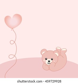 Baby girl teddy bear background