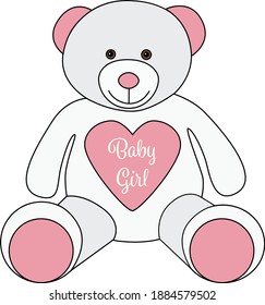 Baby girl teddy bear clip art