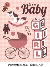 it's a baby girl template vector/illustration