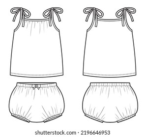 Baby girl top and shorts design vector illustration.