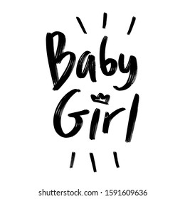 Baby girl typography print card design