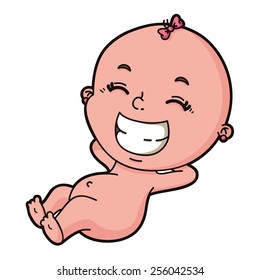 Baby girl. vector illustration of cute cartoon baby girl
