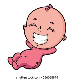 Baby Girl Vector Illustration Cute Cartoon Stock Vector (Royalty Free ...