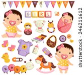 Baby Girl Vector Set