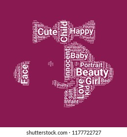 baby girl word cloud. word cloud of baby girl shape can be use for blog.