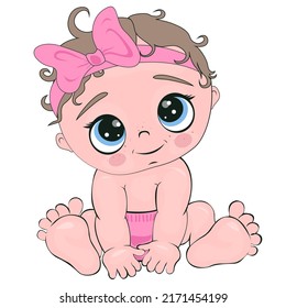 Baby Girlcute Cartoon Newborn Girl 260nw 2171454199 