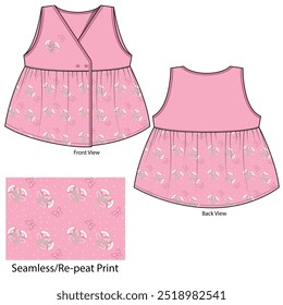 Baby Girls Dress Design with Seamless Print