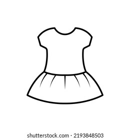Baby Girls Dress Outline Vector Icon Stock Vector (Royalty Free ...