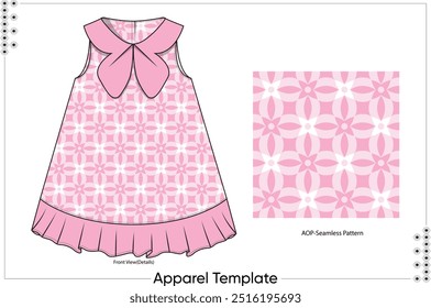 Baby Girls Dress with seamless print design