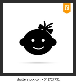 Baby girl's face icon