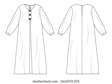 Baby Girls Islami Hijab Jilbab Robe Abaya Dress vector Art design