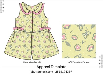 Baby girls playsuit design vector illustration