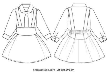 baby girl's school uniform design template vector design