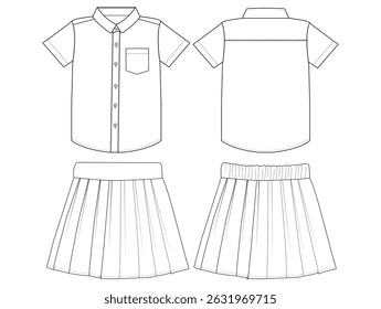 baby girl's school uniform design template vector design