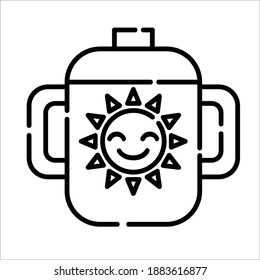 Baby glass, Icon design, Vector, Clip art, Illustration, Line icon design.