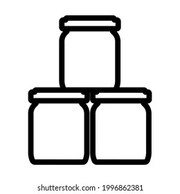 Baby Glass Jars Icon. Bold outline design with editable stroke width. Vector Illustration.