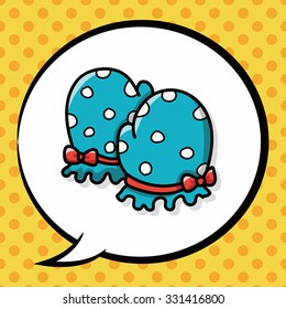 baby gloves doodle, speech bubble