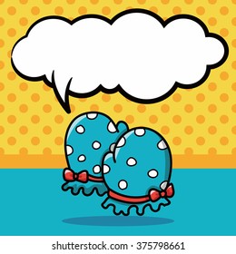 baby gloves doodle, speech bubble