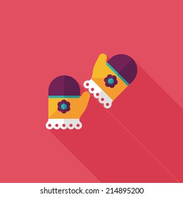 baby Gloves flat icon with long shadow,eps10