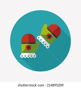 baby Gloves flat icon with long shadow,eps10