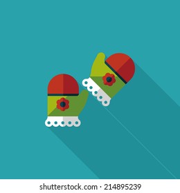 baby Gloves flat icon with long shadow,eps10