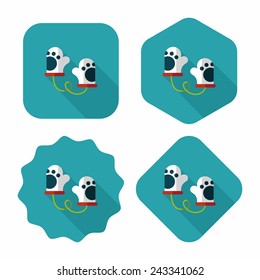 baby Gloves flat icon with long shadow,eps10
