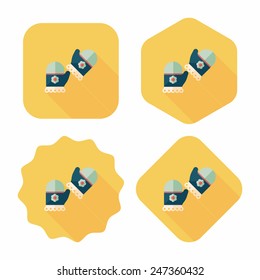 baby Gloves flat icon with long shadow,eps10