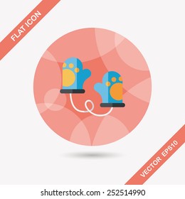 baby Gloves flat icon with long shadow,eps10
