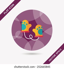 baby Gloves flat icon with long shadow,eps10