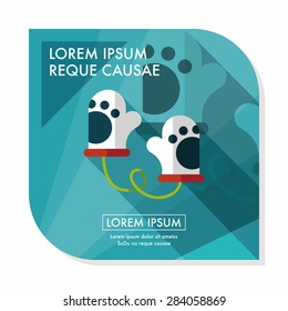 baby Gloves flat icon with long shadow,eps10