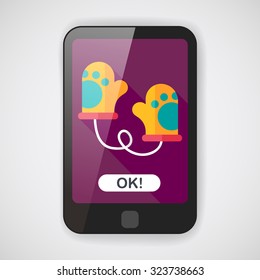 baby Gloves flat icon with long shadow,eps10