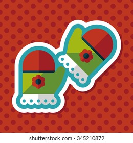 baby Gloves flat icon with long shadow,eps10