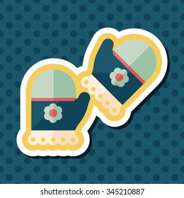 baby Gloves flat icon with long shadow,eps10