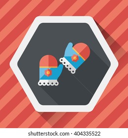 baby Gloves flat icon with long shadow,eps10