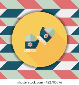 baby Gloves flat icon with long shadow,eps10