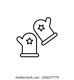 icono de guantes de bebé. Ilustración de elemento simple. diseño de símbolos de contorno de concepto de guantes de bebé.