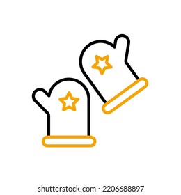 icono de guantes de bebé. Ilustración de elemento simple. diseño de símbolos de contorno de concepto de guantes de bebé.